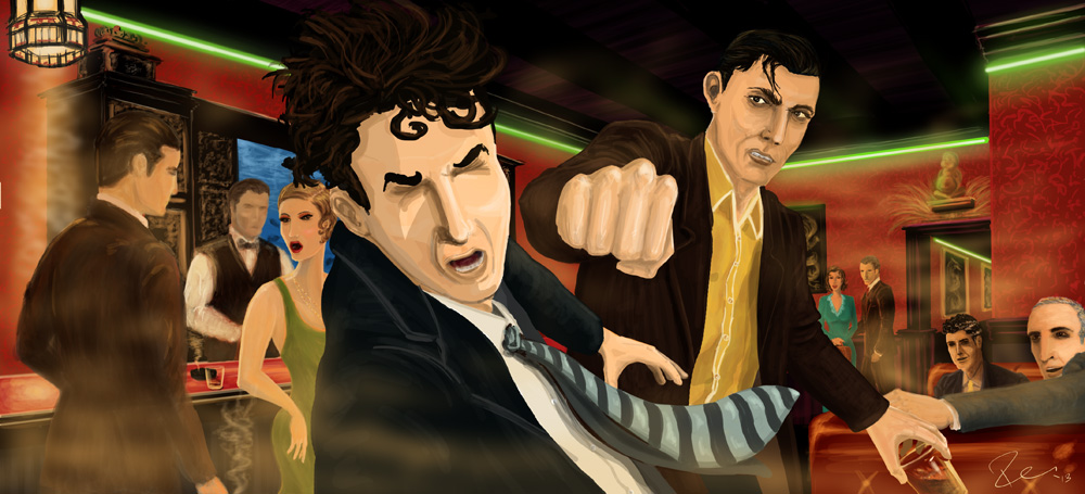 Flicker_Lloyd punches Chaplin